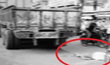 भीषण सड़क हादसा, ट्रक की चपेट में आने से बाइक सवार की मौके पर ही मौत, आक्रोशित लोगों ने किया चक्कजाम